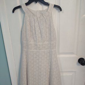 A-line lace-like white dress